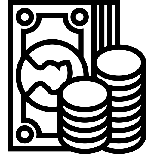 Business tools, change, currency, money, notes icon